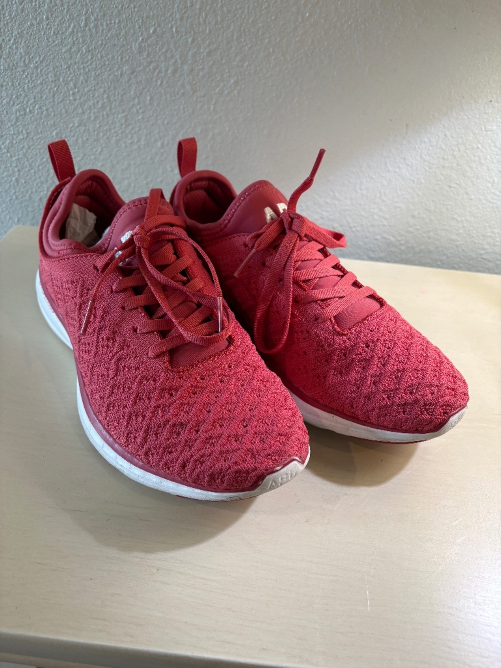 APL TechLoom Phantom Brick Red Sneakers Size 8.5 Athletic Luxe